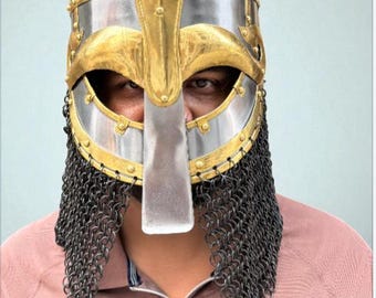 Vandal Medusa Helmet Viking chainmail Metal Helmet Medieval Knight Chainmail