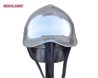 Medieval Kettle Helmet | Handmade Steel Armor Helmet | Knight Reenactment LARP Cosplay Helmet | Collectible Medieval Armor"