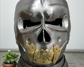 Medieval Knight Helmet | Handmade Steel Armor Helmet | Viking Crusader Battle Helmet | LARP Reenactment Costume Gift.
