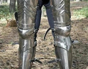 Medieval Knight Full Leg Armor | Handmade Steel Cuisses & Greaves | LARP, Cosplay, Renaissance Fair Reenactment Armor