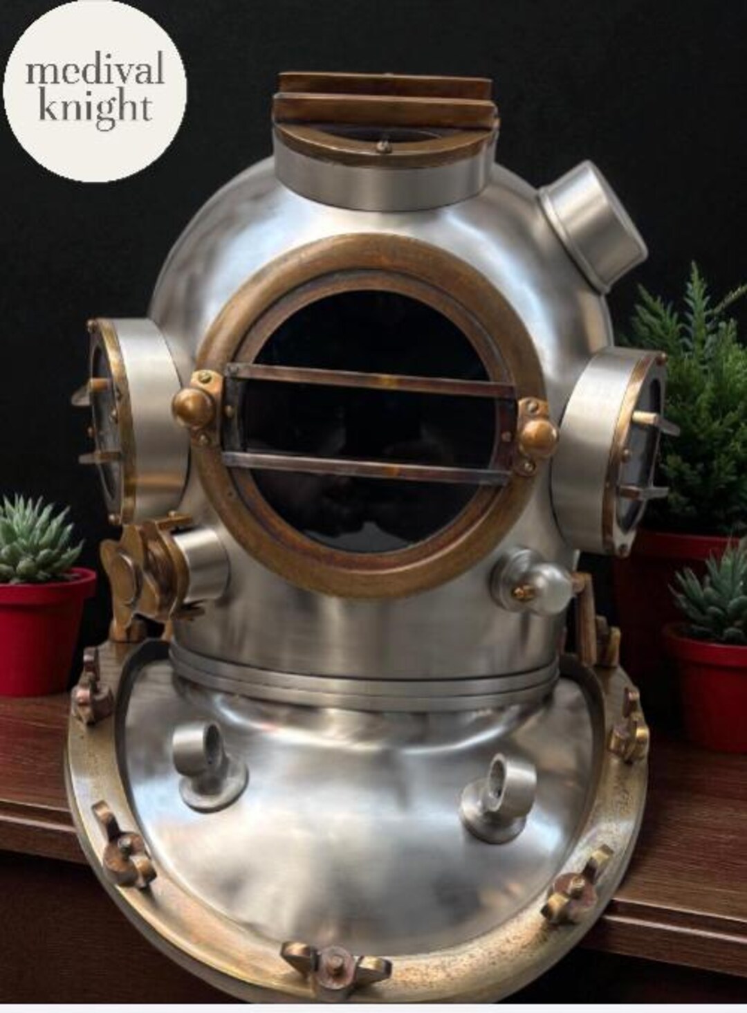 Antique US Navy Mark V Maritime Divers Brass Diving Helmet Deep Sea ...
