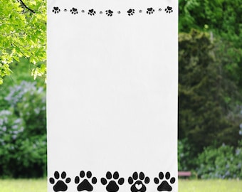 Toalla de mano con estampado de huellas de perro, toalla de mano con borde de huellas de perro, toalla de cocina y baño para dueños de mascotas.