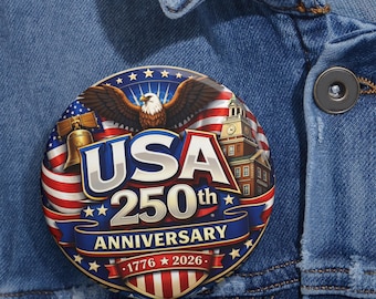 Patriotic Pin 250th Anniversary Celebration Keepsake Gift Employee Recognition Button USA July Fourth Accessory American Flag Commemorative