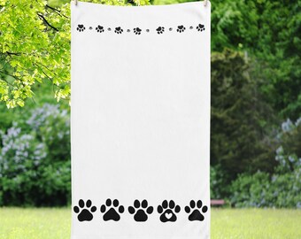 Paw Print Towel Dog Lover Gift Pet Hand Towel Animal Paw Towel Kitchen Bath Pet Bathroom Towel Puppy Owner Canine Accessory
