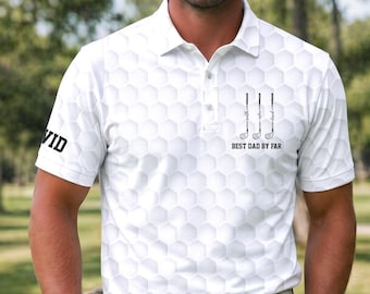 Best Dad Grandpa By Par Personalized Polo Shirt, Father's Day Golf Gift for Dad Grandpa, Custom Golf Polo Shirt, Papa & Kid Name Polo Shirt