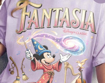 Retro Mickey Classic Fantasmic Sorcerer Shirt, Disney Fantasia Wizard Tee, Fantasia Mickey Tee, Disneyland Family Trip 2026 Shirt