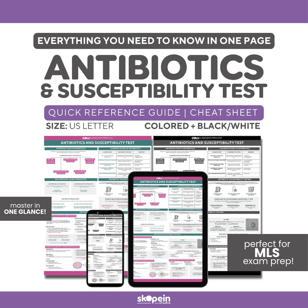 Microbiology Notes Antibiotics Reference Guide | Bacteria Study Cheat ...