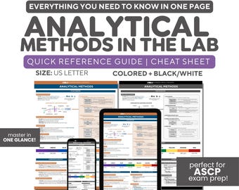 Analytical Laboratory Methods l Quick Reference Guide: MLS ASCP Study Exam Prep (Digital Download)