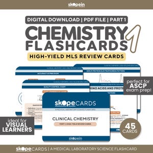 Clinical Chemistry Flashcards Part 1: ASCP MLS Exam Study Guide (Digital PDF Download) Review Notes