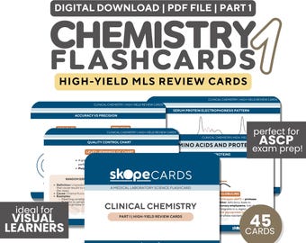 Clinical Chemistry Flashcards Part 1: ASCP MLS Exam Study Guide (Digital PDF Download) Review Notes