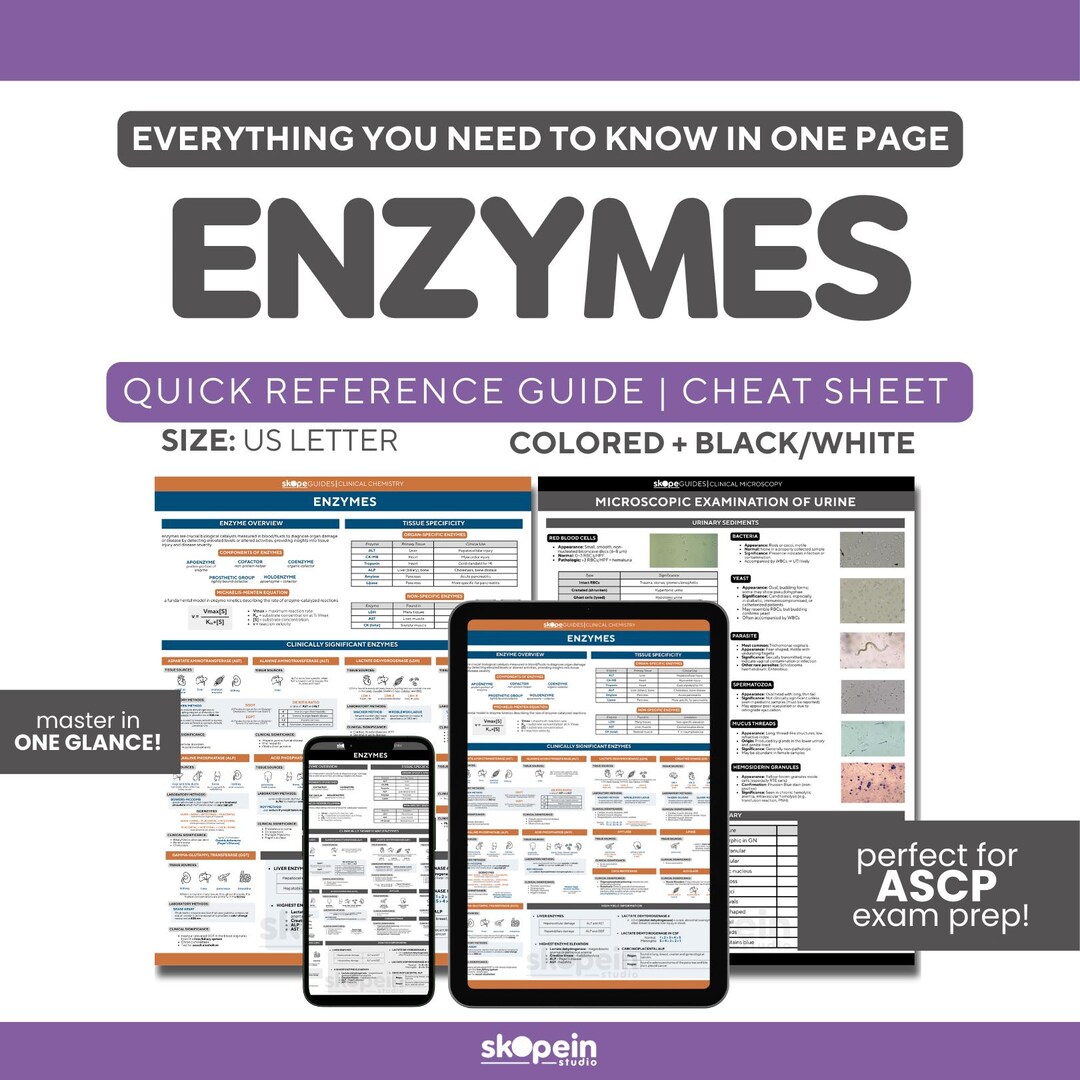 Enzymes Clinical Chemistry Reference Guide: Mls ASCP AIMS CSMLS Exam ...