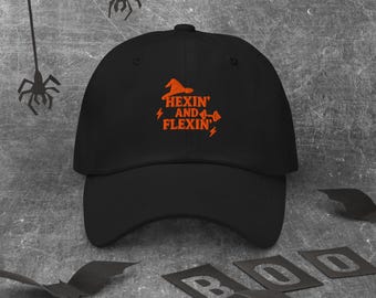 Hexin and Flexin Embroidered Dad Hat | Witchy Baseball Cap