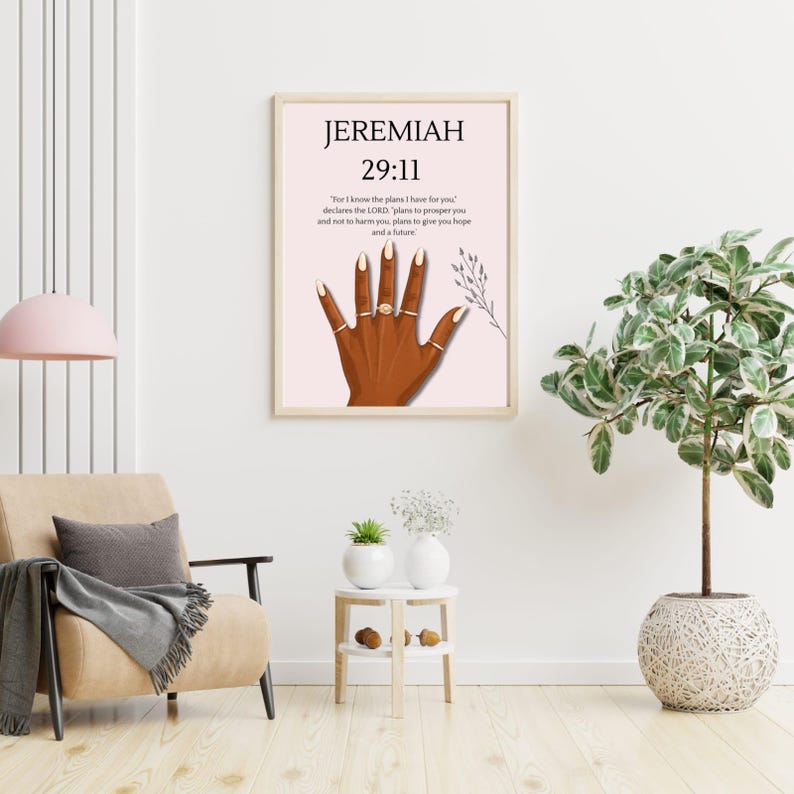 Jeremiah 29:11 Bible Verse Wall Art Printable, Christian Scripture Art ...