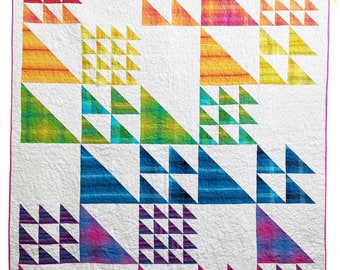 Triangle Quilt Pattern PDF *Fat Quarter Friendly* Vertex by Slightly Biased Quilts