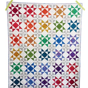 Star Quilt Pattern PDF *Fat Quarter Friendly* Luster by Slightly Biased Quilts