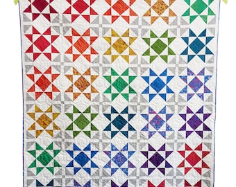 Star Quilt Anleitung PDF *Fat Quarter Freundlich* Luster von Slightly Biased Quilts