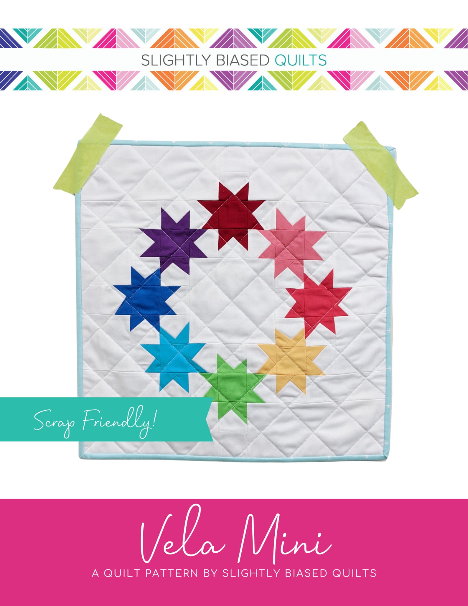 Star Mini Quilt Pattern PDF *scrap Friendly* Vela by Slightly Biased ...