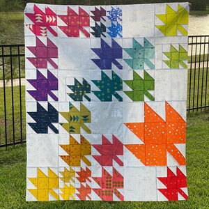 Maple Leaf Quilt Pattern PDF Scrap & Fat Eighth Friendly Changing Leaves by Slightly Biased Quilts image 5