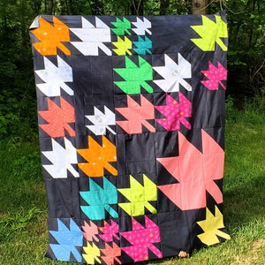 Maple Leaf Quilt Pattern PDF Scrap & Fat Eighth Friendly Changing Leaves by Slightly Biased Quilts image 7