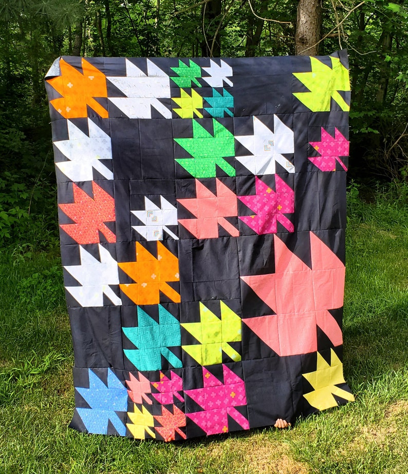 Maple Leaf Quilt Pattern PDF Scrap & Fat Eighth Friendly Changing Leaves by Slightly Biased Quilts image 7