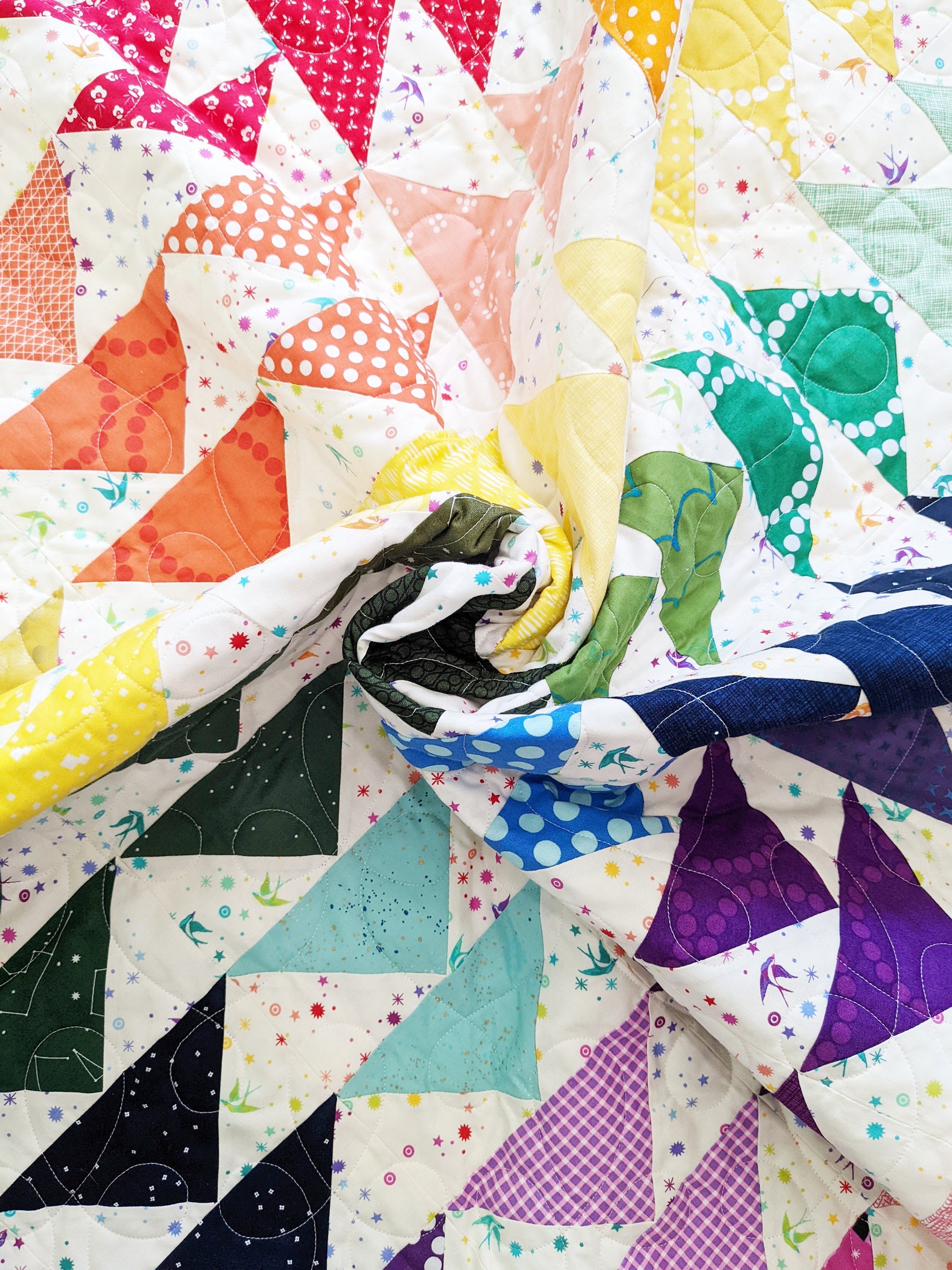 Triangle Quilt Pattern PDF *fat Quarter Friendly* Radian by Slightly ...