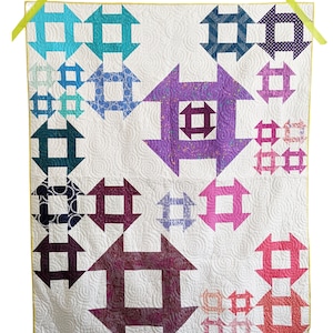 Churn Dash Quilt Pattern PDF *Scrap & Fat Eighth Friendly* Tangential by Slightly Biased Quilts