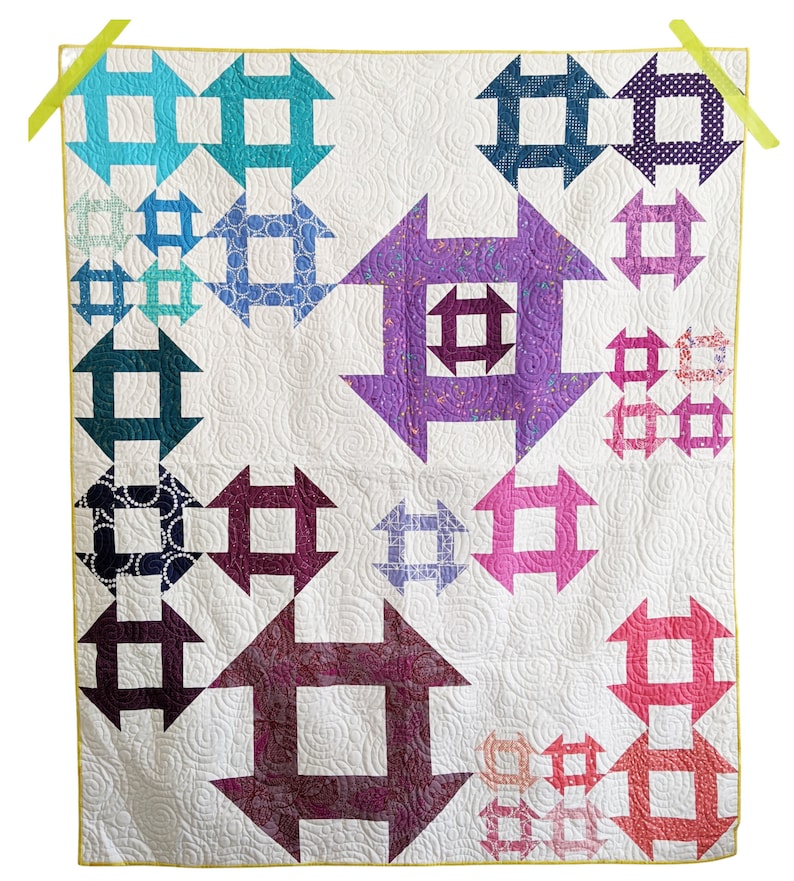 Churn Dash Quilt Pattern PDF scrap & Fat Eighth Friendly Tangential by