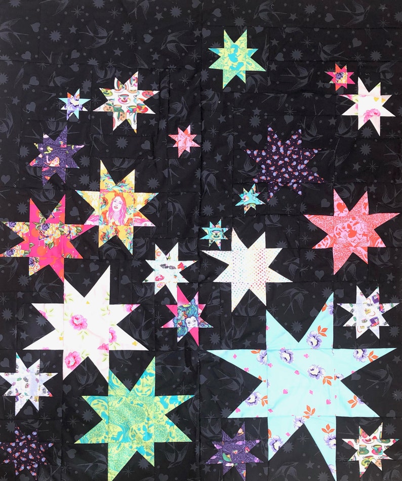 Star Quilt Pattern PDF Scrap Friendly Vela by Slightly Biased Quilts image 7