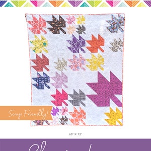 Maple Leaf Quilt Pattern PDF Scrap & Fat Eighth Friendly Changing Leaves by Slightly Biased Quilts image 2