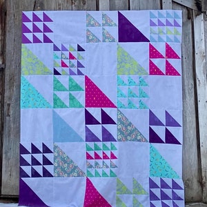 Triangle Quilt Pattern PDF Fat Quarter Friendly Vertex by Slightly Biased Quilts image 7