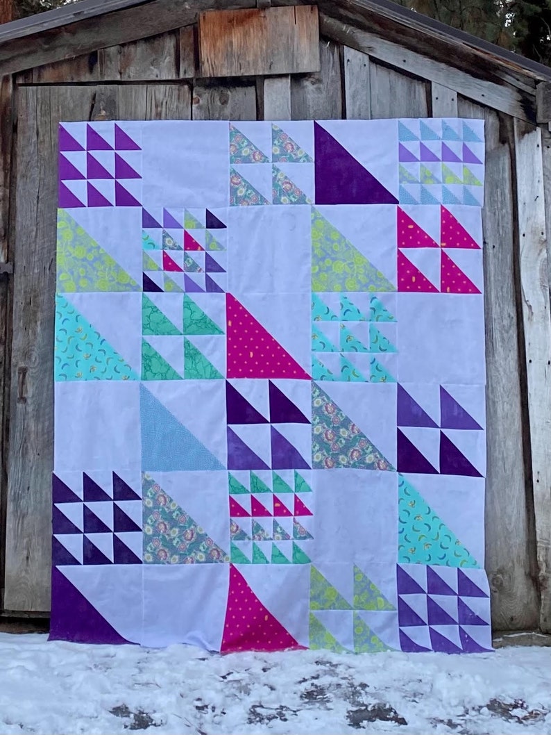 Triangle Quilt Pattern PDF Fat Quarter Friendly Vertex by Slightly Biased Quilts image 7