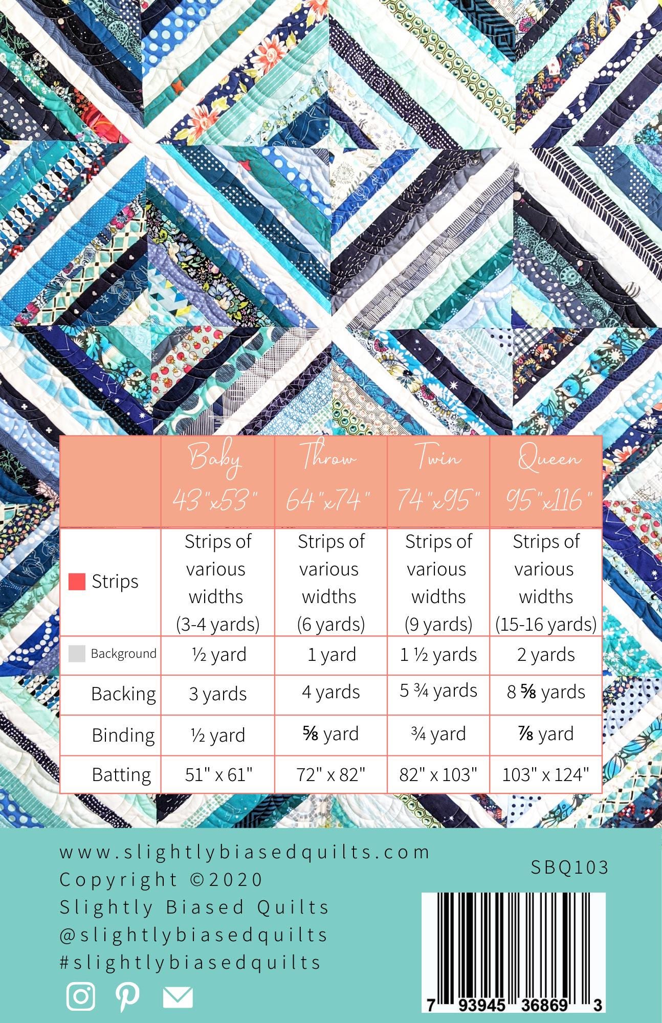 Strip Quilt Pattern PDF *scrap Friendly* Biased by Slightly Biased ...