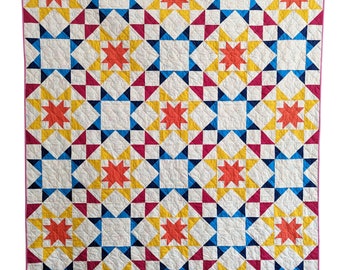 Star Quilt Pattern PAPER *Scrap Friendly* Glam by Slightly Biased Quilts