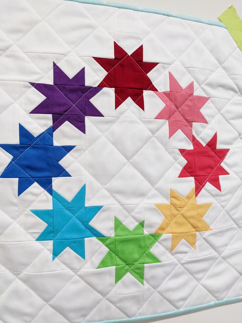 Star Mini Quilt Pattern PDF scrap Friendly Vela by Slightly Etsy