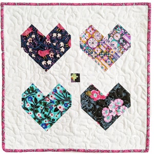 Heart Mini Quilt Pattern PDF *Scrap Friendly* Cordate by Slightly Biased Quilts