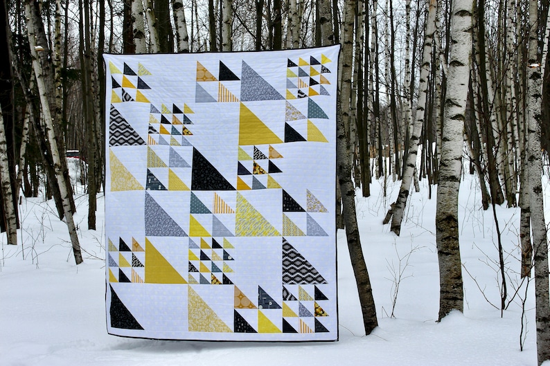 Triangle Quilt Pattern PDF Fat Quarter Friendly Vertex by Slightly Biased Quilts image 6