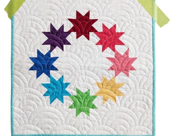 Star Mini Quilt Pattern PAPER *Scrap Friendly* Vela by Slightly Biased Quilts