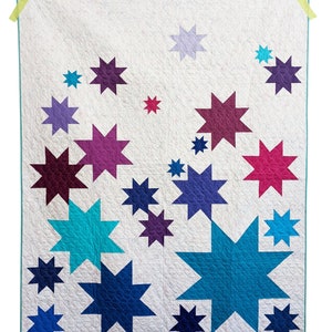 Star Quilt Pattern PDF Scrap Friendly Vela by Slightly Biased Quilts image 1