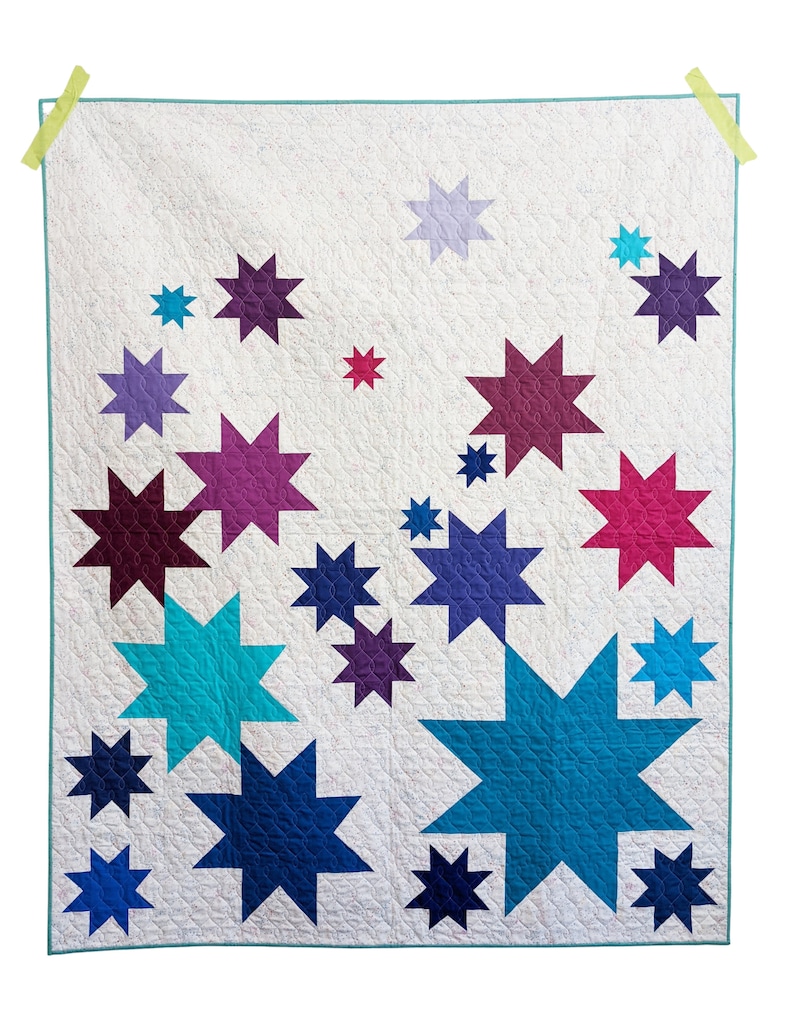 Star Quilt Pattern PDF Scrap Friendly Vela by Slightly Biased Quilts image 1