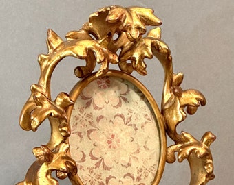 Antique Gold Oval Frame AMW Art Metal Works, 19th Century Victorian Gold Frame, Art Art Nouveau Frame, 24kt Gold Plate and Bronze Frame