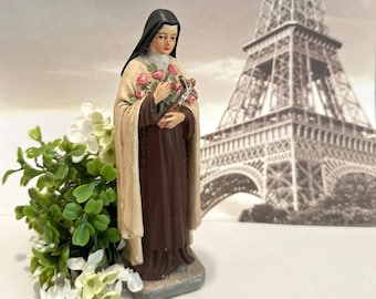 Antique French St Therese of Lisieux Statue by Pieraccini, Catholic Religious Statue