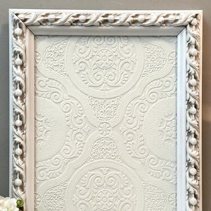 Vintage 11x14 White Frame with Glass, Ornate 11 x 14 White Picture Frame with Leaves,  Wedding Frame, Wall Gallery Frame, Frame For Mirror