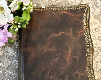 Antique French Leather Catholic Missal: Parishioner Prayer Book & Psalms