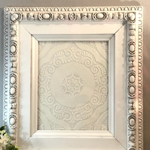 Vintage 8x10 White Frame, Ornate White 8 x 10 Wood Frame with Glass, Wedding Frame, Wall Frame, Frame for Wall Gallery