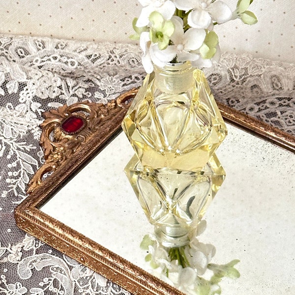 Vintage Jeweled Perfume Tray with Mirror, Vanity Tray with Jewels, Jeweled Vanity Tray, Vanity Decor, Bathroom Tray, Dresser Tray