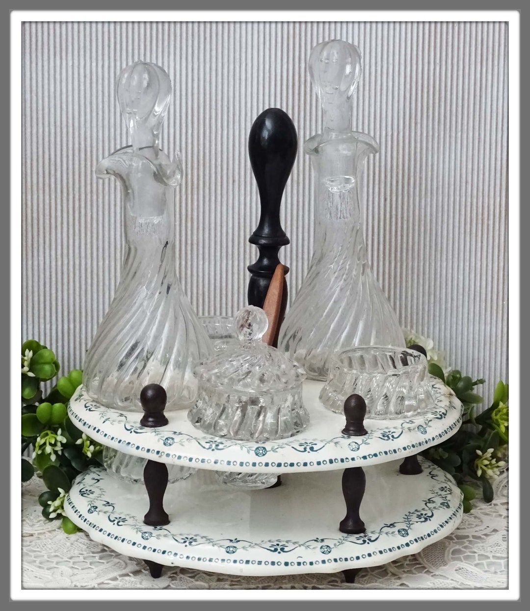 Vintage Condiment Set Antique French Condiment Caddy Cruet Etsy