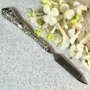 Antique Sterling Silver Nail File, Sterling Nail File, Manicure Tool, Nail Tool, Vanity Decor