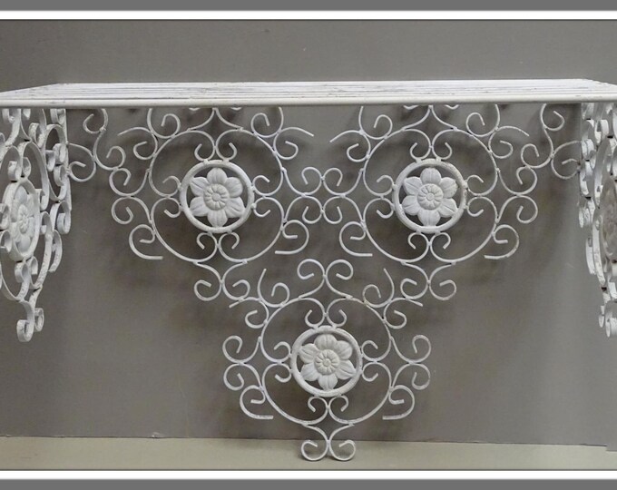 Vintage Metal Wall Shelf Ornate White Wire Wall Shelf Etsy