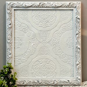 Vintage 11 x 13 White Frame with Glass, 11x13 Ornate Picture Frame, Wall Gallery Frame, Shabby Chic Frame, Wedding Frame, Frame for Office