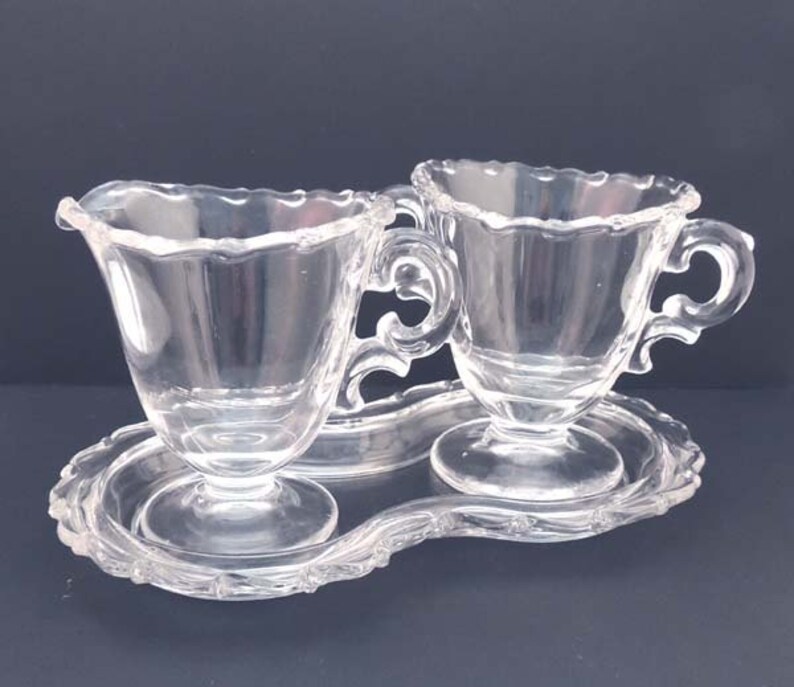 Fostoria Glass Creamer Sugar Tray Vintage FOSTORIA Century 3 Etsy